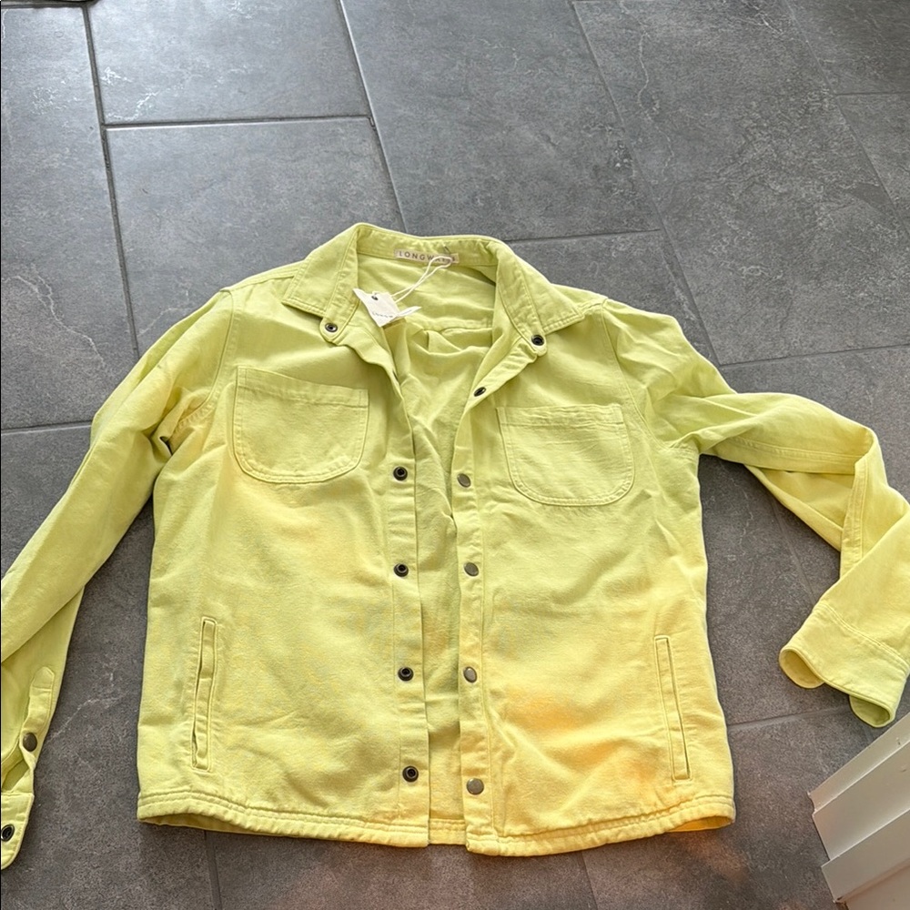 Light Yellow Button-Up Utility Jacket
